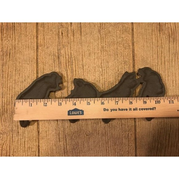 Cast Iron Four Pigs Tails Wall Hook 11"wide 4 1/8"tall Barbeque Decor 0184-0455 - Picture 10 of 12